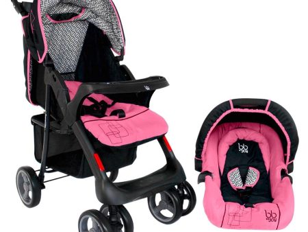 coche travel system 4 en 1 travel lite  color rosado marca bbjoy For Cheap