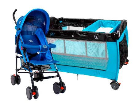 combo corral cuna nun color azul marca bbjoy   coche paraguas  kinna  umbrella stroller color azul marca bbjoy Online Hot Sale