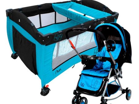 combo corral cuna nun color azul marca bbjoy   coche mecedora  swing  baby rocking color azul marca bbjoy Discount