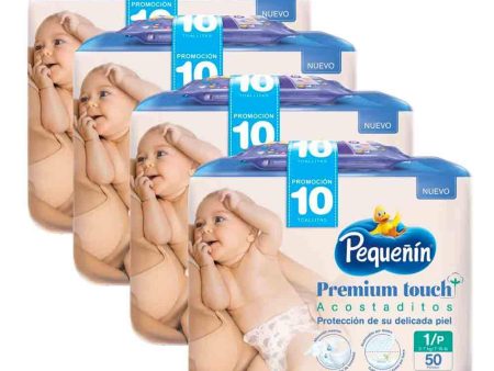 combo panales etapa 1 x 200 unidades pequenin premium touch   gratis 40 toallitas recien nacido Online Hot Sale