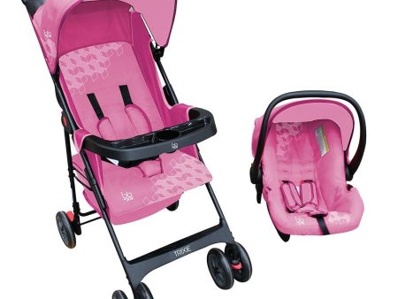 coche travel system compacto 3 en 1 trixie color rosado marca bbjoy Discount